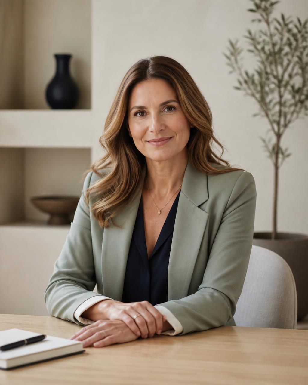 Helen Price, founder of Price Family Law, at her desk